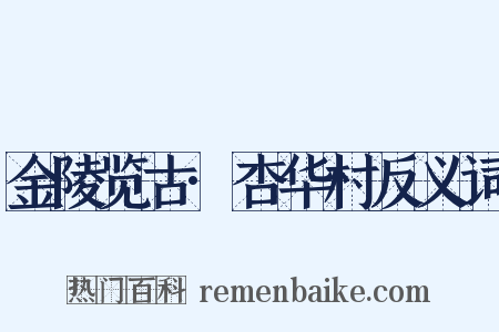 金陵览古·杏华村反义词是什么意思的图片